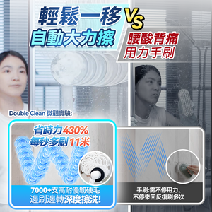 日本Double Clean|無線雙旋強力擦洗可調節伸長萬用電動清潔刷 PRO（6刷套）|港澳總代